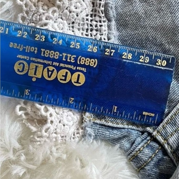 Free People Denim Shorts Lace Trim Boho Festival Cottagecore High Rise W 26 - Picture 9 of 12